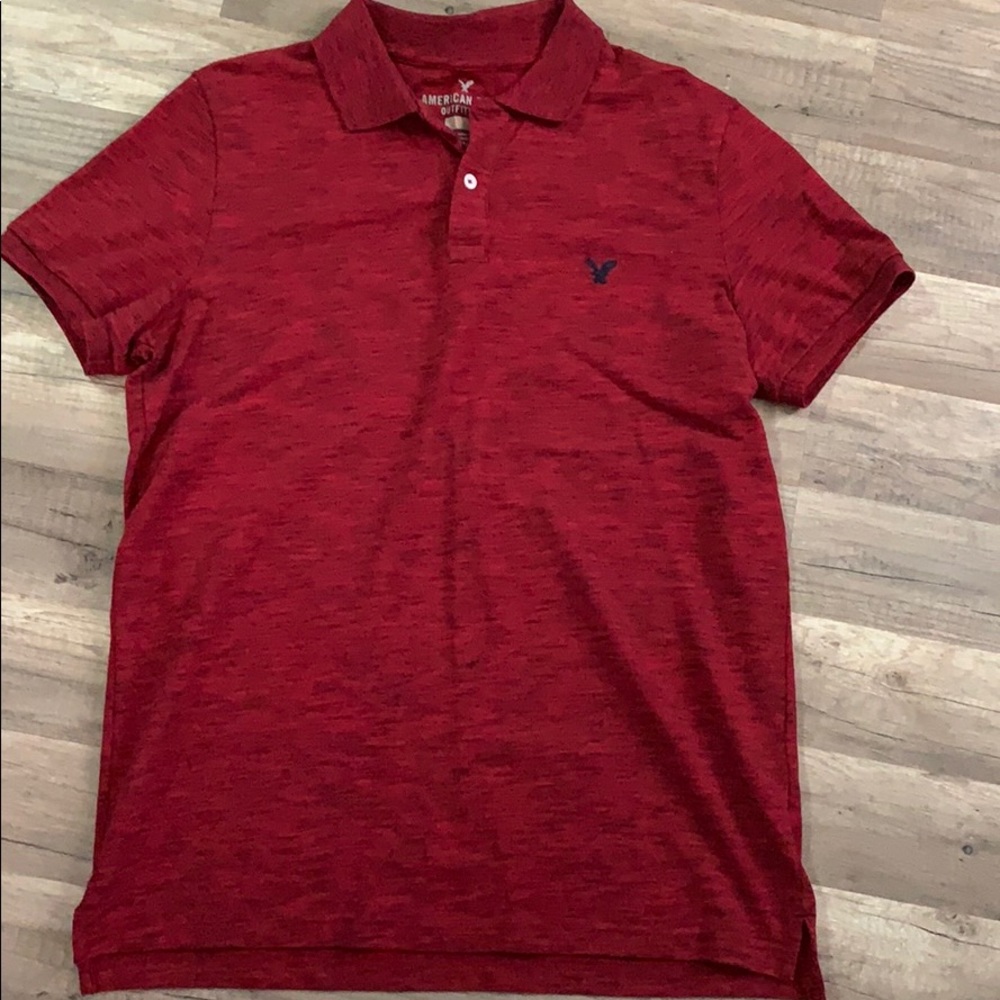 Men’s black and red polo
